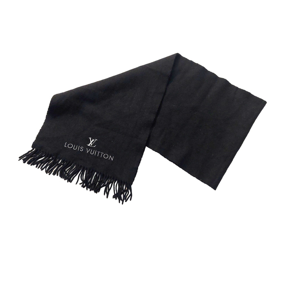 Louis Vuitton LV Black Cashmere Scarf Pre-Owned - Picture 2 of 13
